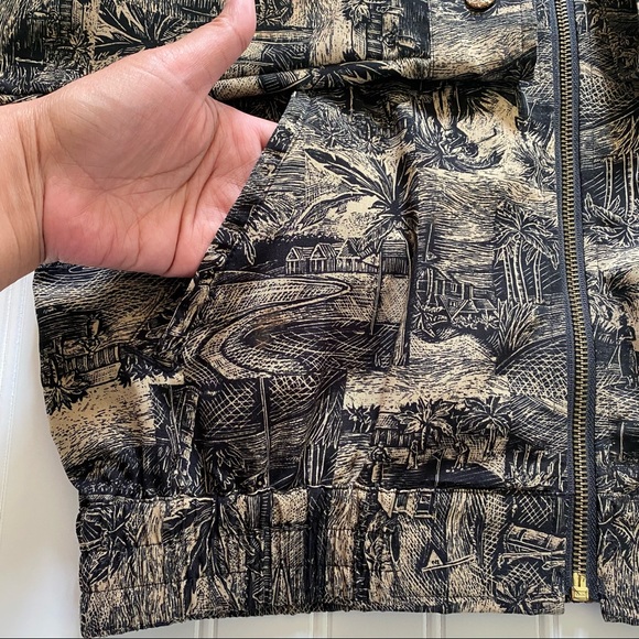 Line Up For Sport Women's Tropical Island Palm Print Full Zip Jacket Size Small - Picture 9 of 12